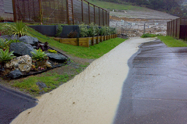 Image showing stormwater contaminated by clay run-off from a building site