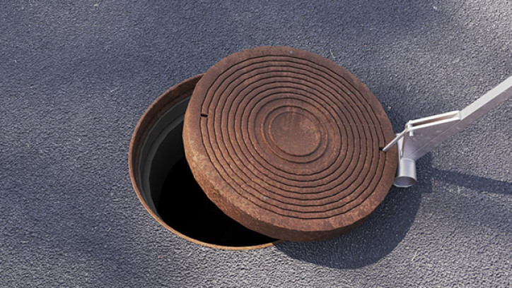 Access point to underground drainage pipes